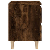 Bed Cabinets with Solid Wood Legs 2 pcs Smoked Oak 40x35x50 cm 813123