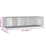 4-Panel Rabbit Cage 217x79x54 cm Galvanised Iron 171570