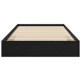 Floor Bed Frame Black Oak 80 x 200 cm Engineered Wood 8009081