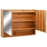 LED Bathroom Mirror Cabinet Oak 80x15x60 cm MDF 323606