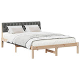 Bed frame Brown and dark grey 140 x 200 cm Solid pine wood 878675