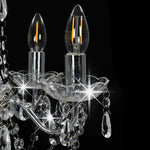 Chandelier with Crystal Beads Silver Round 5 x E14 281601
