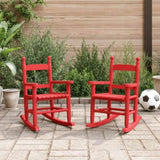 Rocking Chairs for Children 2 pcs Red Solid Wood Poplar 3281601