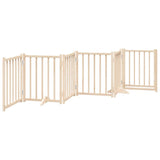 Dog Gate with Door Foldable 6 Panels 300 cm Solid Wood Fir 352269