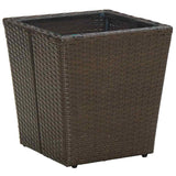 Garden Bistro Set 3 pcs Brown Poly rattan 3334956