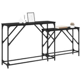 Console Table 2 pcs Black Oak 100 x 28 x 75 cm Engineered Wood 882888