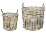 Planter Basket GENDT 2 pcs Natural Grey Kubu Rattan 42020957