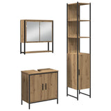 Bathroom Furniture Set with Door 3 pcs Brown 33 x 33 x 185.5 cm 3334361