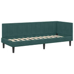 Corner Bed Frame with Headboard Dark green 80 x 200 cm Velvet 42016330