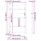 Garden Gate with Lock Black 105 x 205 cm Powder-Coated Steel 42015908