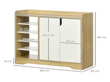 Shoe Storage with Double Doors and Open Shelves 13 Pair Shoe Storage Organizer for Entryway Hallway T3398P343166