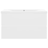 Sink Cabinet with Built-in Basin White Engineered Wood 3071549