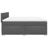ZNTS Box Spring Bed with Mattress Dark Grey 180x200 cm Fabric 3285968