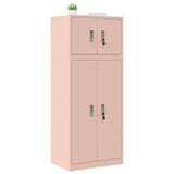 Storage Cabinet 2 pcs Pink 60 x 40 x 145 cm Steel Lockable 3438694
