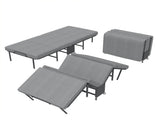 90cm190cm Folding Bed with 6cm Memory Foam Mattress, Adult Single Portable Bed on Wheels, 204kg T6135P516311