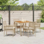 Garden Dining Set 5 pcs Beige Poly rattan 3334918
