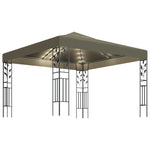 ZNTS Gazebo with LED String Lights 3x3 m Taupe 3070312