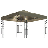 Gazebo with LED String Lights 3x3 m Taupe 3070312