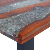 ZNTS Coffee Table Teak Resin 100x50 cm 243467