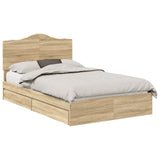 Storage Bed with Drawer Sonoma Oak 120 x 190 cm Engineered Wood 3413529