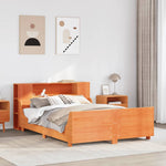 ZNTS Bed Frame without Mattress Wax Brown 160x200 cm Solid Wood Pine 3323763