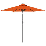 Garden Parasol with LEDs and Steel Pole Terracotta 225x225x212cm 4005071