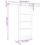 Sliding Door ORKDAL Brown 93 x 202 cm Solid Pine Wood 3333486