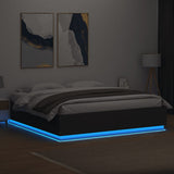 Bed Frame with LED without Mattress Black 180x200 cm Super King 3209591
