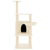 Cat Tree with Sisal Scratching Posts Cream 132 cm 171726