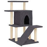 Cat Tree with Sisal Scratching Posts Dark Grey 97 cm 172099