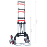 146445 Foldable Stair Transport Trolley 70 kg Aluminium Silver