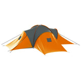 Camping Tent 9 Persons Fabric Grey and Orange 93181