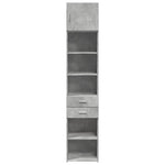 Slim Storage Cabinet Concrete Grey 45x42.5x225 cm Engineered Wood 3281297