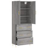 Highboard Grey Sonoma 69.5x34x180 cm Engineered Wood 3195841