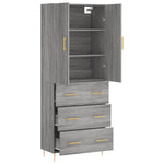Highboard Grey Sonoma 69.5x34x180 cm Engineered Wood 3195841