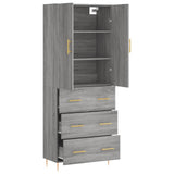 Highboard Grey Sonoma 69.5x34x180 cm Engineered Wood 3195841
