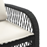 4 Piece Garden Sofa Set with Cushions Black Poly Rattan 368726