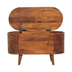 Chestnut Rounded Lid up Blanket Box IN3540