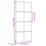 Interior Door Slim Golden 93x201.5 cm Tempered Glass and Aluminium 155142