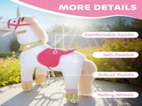 Kids Rocking Horse, Plush Walking Horse with Wheels, Ride On Unicorn Toy for Ages 3-5 Years Old, T3398P422160
