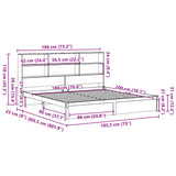 Bookcase Bed without Mattress 180x200cm Super King Solid Wood Pine 3322399