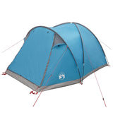Cabin Tent with Roof Blue 4-Person Polyester and Steel 42028580