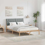 Bed Frame Light Grey 140 x 190 cm Solid Pine Wood 878824