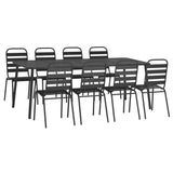 Garden Dining Set Anthracite Steel Large Stackable 3187995
