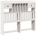 ZNTS Bookcase Bed without Mattress White 120x200cm Solid Wood Pine 3322262
