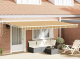 Retractable Awning Yellow and Grey 400 x 200 cm 3329848