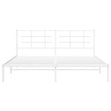 Metal Bed Frame without Mattress with Headboard White 183x213cm 355615