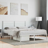 Metal Bed Frame without Mattress with Headboard White 140x200cm 352369