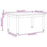 Coffee Table Black Oak 70 x 50 x 36 cm Engineered Wood 892566