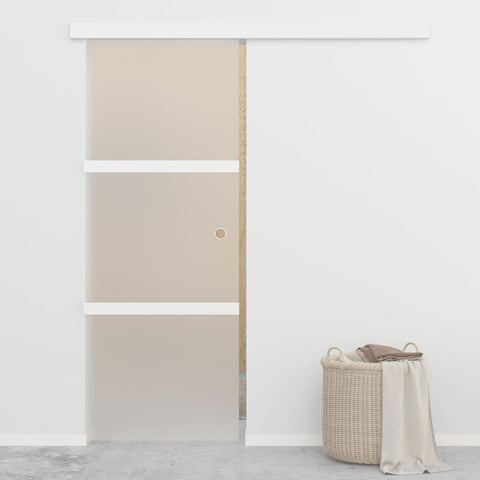 Sliding Door with Soft Stops ESG Glass and Aluminium 76x205 cm 288055